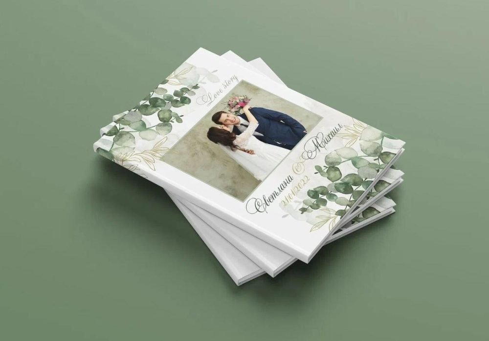 [mironova.studio] PSD-Шаблон свадебной фотокниги Green. Размер 21×30 (Ирина Миронова)